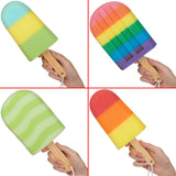 BRUBAKER 4-Piece Bath Sponge Set - Popsicle Soap Sponge - Hygienic & Durable Shower Loofahs - Colorful Bath Sponges with