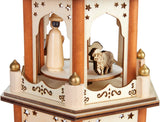BRUBAKER Christmas Pyramid, 3-Tier, Rotating, Wooden, 18 Inch, Brown