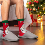 BRUBAKER 5 Pairs of Christmas Socks - Cool Santa - Funny Colorful Footwear for Men - Sock Set - Santa Claus Cotton - 8-1