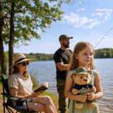 BRUBAKER Teddy Bear Fisherman with Fishing Hat Holding Fish - 10" Stuffed Animal for Outdoor Lovers and Anglers - Soft P