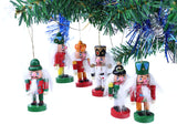 BRUBAKER 24-Pieces Mixed Tree Ornaments Set - Trains, Nutcrackers, Santa Claus & Sleds - Hanging Figurines