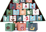BRUBAKER Christmas Tree 2024 Advent Calendar - DIY Fillable Christmas Countdown with 24 Doors for Gifts, Candy, and Surp