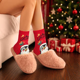 BRUBAKER 5 Pairs of Socks for Women – Penguin, Santa Claus & Snowman – Colorful Funny Christmas Footwear – Size 1-5 US