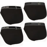 BRUBAKER Men's Underwear - 4 Pack Classic Briefs with Stretch Waistband - Comfort and Soft - Tag-Free Cotton Briefs