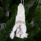 BRUBAKER Wedding Decoration Figures - Set of 6 Gnome Pendants made of Wood and Rope with Suit and Wedding Dress - Gift T