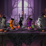 BRUBAKER 5 Pairs of Halloween Socks - Funny Cotton Socks with Pumpkin, Skeleton & Ghost - Colorful Set for Women & Men -