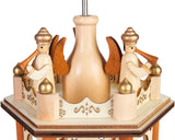 BRUBAKER Christmas Pyramid, 3-Tier, Rotating, Wooden, 18 Inch, Brown