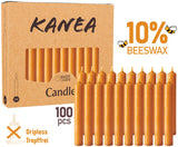KANEA Premium Beeswax Tree Candles - 3.75 x 0.5 Inches Christmas Candles for Pyramids, Carousels & Chimes - Made in Euro
