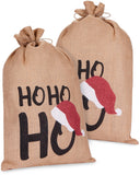 BRUBAKER Christmas Sack Ho Ho Ho - 31.5 Inches Holiday Gift Bag with Drawstring for Gifts - Large Jute Sack