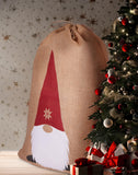 BRUBAKER Christmas Sack Gnome - 31.5 Inches Holiday Gift Bag - Santa Gnome Sack - Gnome with Beard and Big Nose Design