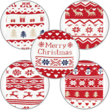 BRUBAKER 5 Pairs of Christmas Socks with Norwegian Pattern - Cotton - Red & White - Gift Set for Women & Girls