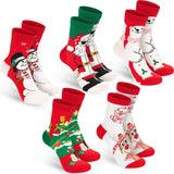 BRUBAKER 5 Pairs of Socks for Women - Merry Christmas - Funny Socks for Christmas and Holiday Season - Colorful Set Gift