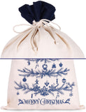 BRUBAKER Christmas Sack Blue Tree - 31.5 Inches Holiday Gift Bag - Cotton Santa Sack - Decorated Christmas Tree Design