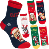 BRUBAKER 5 Pairs of Socks for Women and Men - Dogs and Cats - Funny Footwear for Christmas and Holiday Season - Colorful