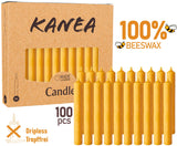 KANEA Premium Beeswax Tree Candles - 3.75 x 0.5 Inches Christmas Candles for Pyramids, Carousels & Chimes - Made in Euro