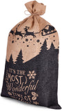 BRUBAKER Christmas Sack Most Wonderful Time of the Year - 31.5 Inches Holiday Gift Bag - Santa Sack - Santa Design