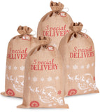 BRUBAKER Christmas Sack Special Delivery - Santa with Sleigh - 31.5 Inches Holiday Gift Bag - Santa Sack - Jute Sack