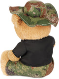 BRUBAKER Teddy Bear Fisherman with Fishing Hat Holding Fish - 10" Stuffed Animal for Outdoor Lovers and Anglers - Soft P