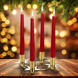 BRUBAKER Advent Wreath - Candle Holder for 4 Pcs Candle - 9 Inches Christmas Decoration with Star Design for Christmas Festival, Home Party and Church Decor