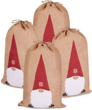 BRUBAKER Christmas Sack Gnome - 31.5 Inches Holiday Gift Bag - Santa Gnome Sack - Gnome with Beard and Big Nose Design