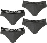BRUBAKER Men's Underwear - 4 Pack Classic Briefs with Stretch Waistband - Comfort and Soft - Tag-Free Cotton Briefs