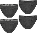 BRUBAKER Men's Underwear - 4 Pack Classic Briefs with Stretch Waistband - Comfort and Soft - Tag-Free Cotton Briefs