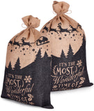 BRUBAKER Christmas Sack Most Wonderful Time of the Year - 31.5 Inches Holiday Gift Bag - Santa Sack - Santa Design