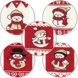 BRUBAKER Christmas Socks - 5 Pairs of Cotton Footwear - Women's Set with Norwegian Pattern - Gift - Red & White - 6-10 U