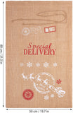 BRUBAKER Christmas Sack Special Delivery - Santa with Sleigh - 31.5 Inches Holiday Gift Bag - Santa Sack - Jute Sack