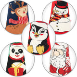 BRUBAKER 5 Pairs of Socks for Women – Penguin, Santa Claus & Snowman – Colorful Funny Christmas Footwear – Size 1-5 US