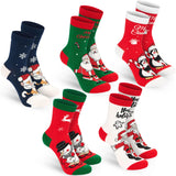 BRUBAKER 5 Pairs of Socks for Women - Merry Christmas - Funny Socks for Christmas and Holiday Season - Colorful Set Gift