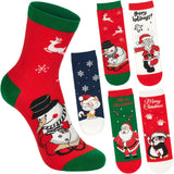 BRUBAKER 5 Pairs of Socks for Women - Merry Christmas - Funny Socks for Christmas and Holiday Season - Colorful Set Gift