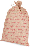 BRUBAKER Christmas Sack Love Peace Joy - 31.5 Inches Holiday Gift Bag - Santa Sack - Large Jute Sack in Brown & Red