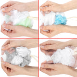 BRUBAKER 4-Piece Bath Sponge Set - 1.76 oz Exfoliating and Massage Shower Loofahs - Gentle Scrub Sponges for Bathing - P