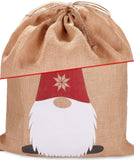 BRUBAKER Christmas Sack Gnome - 31.5 Inches Holiday Gift Bag - Santa Gnome Sack - Gnome with Beard and Big Nose Design