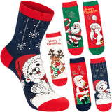 BRUBAKER 5 Pairs of Socks for Women - Merry Christmas - Funny Socks for Christmas and Holiday Season - Colorful Set Gift