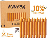 KANEA Premium Beeswax Tree Candles - 3.75 x 0.5 Inches Christmas Candles for Pyramids, Carousels & Chimes - Made in Euro