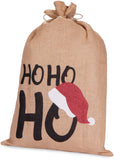BRUBAKER Christmas Sack Ho Ho Ho - 31.5 Inches Holiday Gift Bag with Drawstring for Gifts - Large Jute Sack