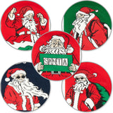 BRUBAKER 5 Pairs of Christmas Socks - Cool Santa - Funny Colorful Footwear for Men - Sock Set - Santa Claus Cotton - 8-1