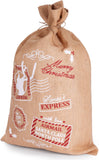 BRUBAKER Large Christmas Sack - Santa Express Stamps Gift Bag - 31.5 Inches Holiday Sack - Merry Christmas Design