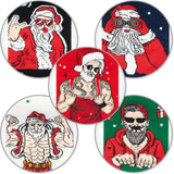 BRUBAKER 5 Pairs of Christmas Socks - Funny Men's Footwear for Holiday Season - Funny Colorful Sock Set - Cotton - 8-12