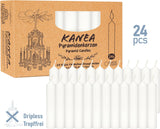 KANEA Pyramid Candles - Pack of 24 - Christmas Tree Candles Pyramids, Chimes - 2.75 Inches, 0.55 Inches Ø - Made in Europe