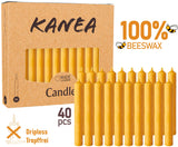 KANEA Premium Beeswax Tree Candles - 3.75 x 0.5 Inches Christmas Candles for Pyramids, Carousels & Chimes - Made in Euro