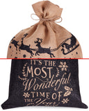 BRUBAKER Christmas Sack Most Wonderful Time of the Year - 31.5 Inches Holiday Gift Bag - Santa Sack - Santa Design