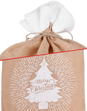 BRUBAKER Christmas Sack Merry Christmas Tree - 31.5 Inch Holiday Gift Bag - Santa Sack - Jute Sack