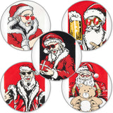 BRUBAKER 5 Pairs of Christmas Socks - Funny Men's Footwear for Holiday Season - Funny Colorful Sock Set - Cotton - 8-12