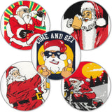BRUBAKER 5 Pairs of Christmas Socks - Cool Santa - Funny Colorful Footwear for Men - Sock Set - Santa Claus Cotton - 8-1