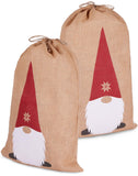 BRUBAKER Christmas Sack Gnome - 31.5 Inches Holiday Gift Bag - Santa Gnome Sack - Gnome with Beard and Big Nose Design