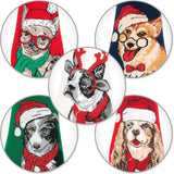 BRUBAKER 5 Pairs of Socks for Women and Men - Dogs and Cats - Funny Footwear for Christmas and Holiday Season - Colorful