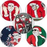 BRUBAKER 5 Pairs of Christmas Socks - Cool Santa - Funny Colorful Footwear for Men - Sock Set - Santa Claus Cotton - 8-1
